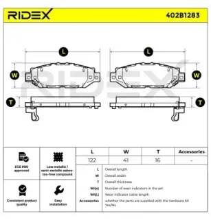 Pastilhas de freio para LEXUS, NISSAN, TOYOTA-0446624010, 0446624020, 0446626220, 0446630020, 0446630030, 0446630100