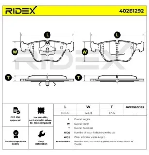 Plaquettes de frein pour JAGUAR- C2A1541, JLM001829, JLM1829, JLM20702, JLM21222, JLM21917, MJE2001AA MJE2001AB