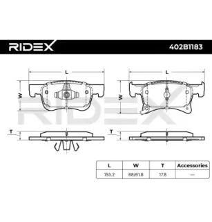 Bremsbeläge für BUICK, OPEL, VAUXHALL- 1605281, 39122150 95517029