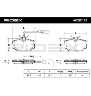 Plaquettes de frein pour AUDI, SEAT, SKODA, VW- 7D0698451C, 7D0698451A, 7D0698451D, 7D0698451, 7D0698451E, 701698451C