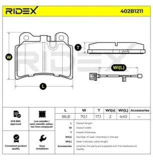 Pastillas de freno para VW- 7L6698451B