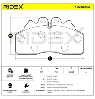 Pastiglie freno per IVECO-2996518, 2996520, 42559248, 42559249