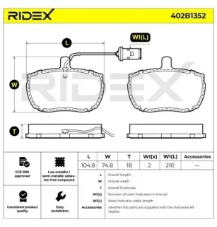 Brake pads for ALFA ROMEO, FIAT, FORD, IVECO, LAND ROVER, ROVER- GBP287, GBP292, GBP663, GBP90290, RTC4518 STC9187