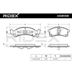 Bremsbeläge für BUICK, CADILLAC, CHEVROLET, OLDSMOBILE, PONTIAC- 12510001 18022641
