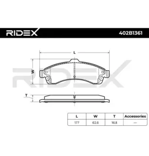 Bremsbeläge für CHEVROLET, ISUZU, SAAB- 88964423, 88964424 88982932