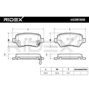 Bremsbeläge für GENERAL MOTORS, KIA, OPEL, SATURN, VAUXHALL- 1605233 93190577