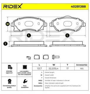 Brake pads for GENERAL MOTORS, OPEL VAUXHALL- 9200108