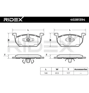 Pastillas de freno para SEAT, SKODA, VAG- 2Q0698151B, 2Q0698151C, 2Q0698151E, 2Q0698151G, 2Q0698151Q, 2Q0698151R 5Q0698151H