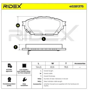 Plaquettes de frein pour MITSUBISHI - MK585740, ML252415