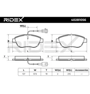 Brake pads for ABARTH, FIAT, LANCIA, OPEL- 1605267, 1605268, 95518217, 95518218 95599885