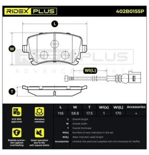 Bremsbeläge für AUDI, SEAT, SKODA, VW- 7E0698451C, 7E0698451D, 7H0698451, 7E0698451B