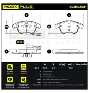 Bremsbeläge für AUDI, AUDI (FAW), SEAT, SKODA, VAG, VW- 8K0098301F, 8K0698151A 8K0698151F