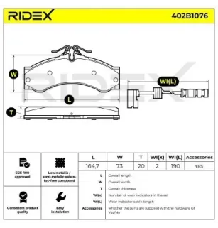 Brake pads for CHRYSLER, FIAT / LANCIA, MERCEDES-BENZ, VAG VW- 2D0698151A