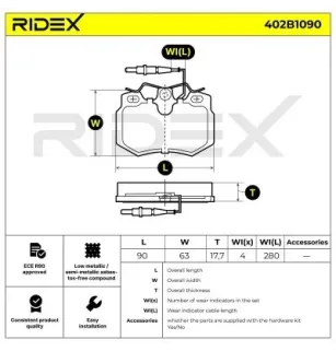 Brake pads for CITROËN, PEUGEOT - 425037, 425039, 425077, 425082, 425282