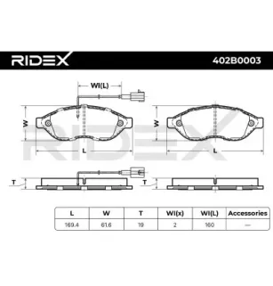 Bremsbeläge für CITROËN, CITROËN/PEUGEOT, FIAT, OPEL, PEUGEOT- 1612433880, 1623842380, 1611457380