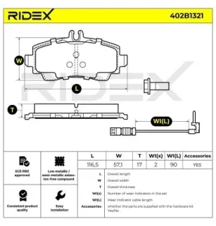 Brake pads for MERCEDES-BENZ- 1684200020, 1684200120, 1684200720, 1684200820, 1684201120