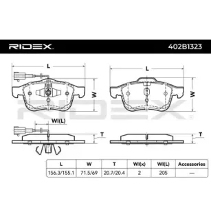 Brake pads for FIAT, OPEL- 1605164, 1605293, 95511378, 95518219 95525468