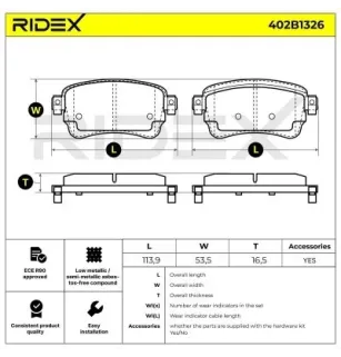 Pastillas de freno para CITROËN, FIAT, OPEL, PEUGEOT, TOYOTA VAUXHALL- 1617936880