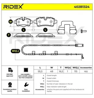 Pastiglie Freno per BMW, MINI- 34216772894, 34216778325, 34216778326 34216778327