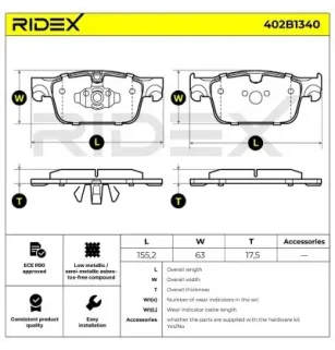 Brake pads for VOLVO- 31423651, 31423652, 31658359, 32276321 32373348