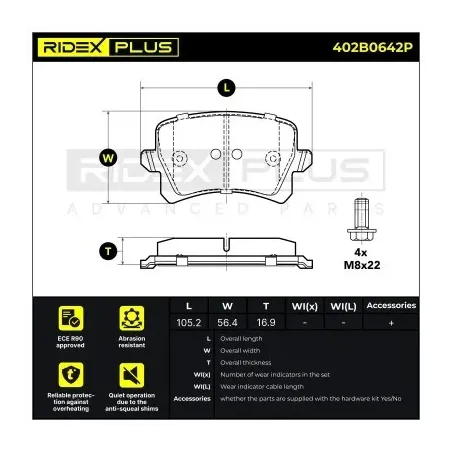 Brake pads for AUDI, AUDI (FAW), HAVAL, SEAT, SKODA, SKODA (SVW), VAG, VW, VW (FAW), VW (SVW)- 5ND698451A