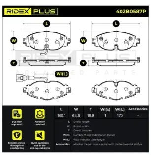 Brake pads for AUDI, AUDI (FAW), CUPRA, SEAT, SKODA, VAG, VW VW (FAW)- L8V0698151D