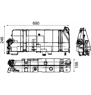 Expansion tank, coolant For MERCEDES-BENZ O 405, O 340, O 404, O 407, O 408, TOURISMO (O 350)