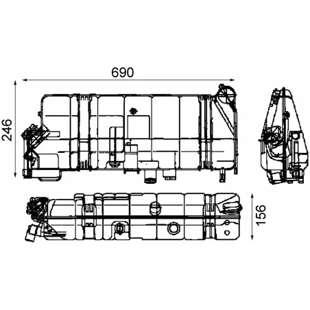 Vase d'expansion, liquide de refroidissement Pour MERCEDES-BENZ O 405, O 340, O 404, O 407, O 408, TOURISMO (O 350)