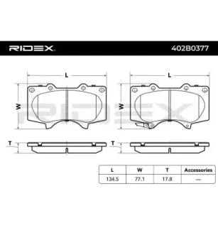 Plaquettes de frein pour MITSUBISHI, TOYOTA- 044650K280, 044650K370, 044650K390, 0446560320