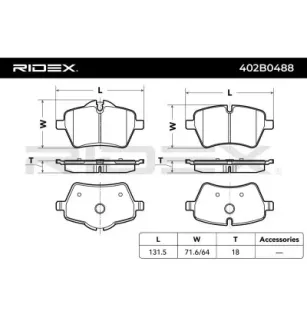 Brake pads for MINI- 2167235, 2289147, 34112289146, 34116770251, 34116778320, 34116798469
