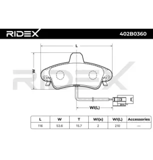 Plaquettes de frein pour FORD- 1088938, 1089400, 1129886, 1129986, 1204852, 1500668