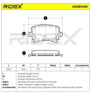Pastillas de freno para AUDI, SATURN, SEAT, SKODA, SKODA (SVW), VAG, VW, VW (FAW) VW (SVW)- 1TD698451