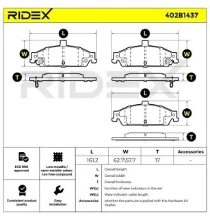 Plaquettes de frein pour CHEVROLET PONTIAC- 18044437