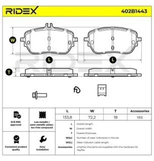 Brake pads for MERCEDES-BENZ- 0004205103, 0004206902, 0004207000, 4205103, A0004205103, A0004206902 A0004207000