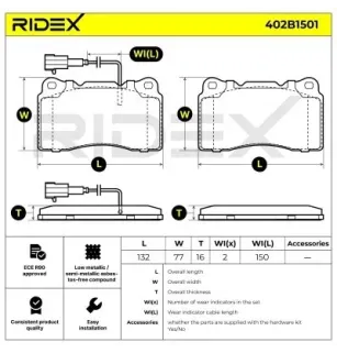 Brake pads for ALFA ROMEO, LANCIA, MASERATI- 980156041, 980156147 980157007