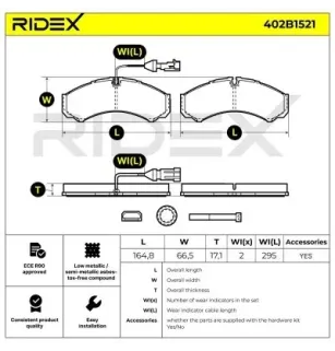 Plaquettes de frein pour IVECO- 2991668, 2994086, 2995631, 2996091, 2996605, 2997702, 42470835, 42548191