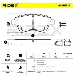 Bremsbeläge für RENAULT- 410601241R, 410608713R, 7701207184, 7701207672, 7701208122, 7701209444, 8671016656