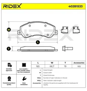 Pastiglie freno per AUDI, SEAT, SKODA, VW- 2H0698151, 2H0698151A JZW698151AM