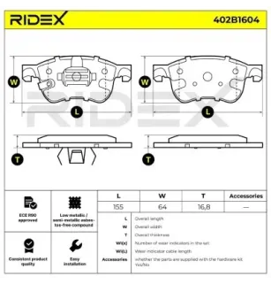 Pastillas de freno para FORD- 2209149, 2210416, 2314163, 2382272, 2454601, 2580321, KTJX612001ACB, KTJX612K021AEA