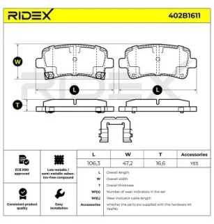 Pastiglie Freno per CHEVROLET, GENERAL MOTORS, OPEL, SAAB, VAUXHALL- 13365958, 13343451, 013338368, 13343450, 13338368