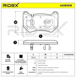 Pastiglie freno per AUDI, SEAT, SKODA, VW- 80A698151B 80A698151F