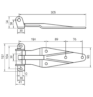 Container door hinge.