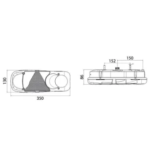 Piloto trasero derecho Vignal 153070 con EPP y conector PG13 trasero