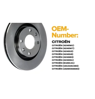 Brake disc for CITROËN, CITROËN (DF-PSA), DS, FENGSHEN, OPEL, PEUGEOT VAUXHALL- 1618890480