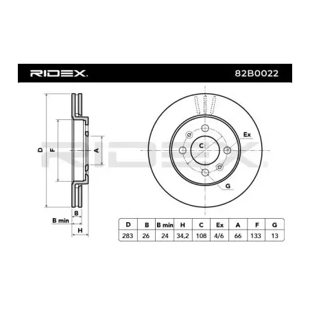 Disque de frein pour CITROËN, CITROËN (DF-PSA), OPEL, PEUGEOT PEUGEOT (DF-PSA)- 9808483380