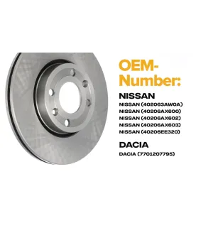 Bremsscheibe für DACIA, NISSAN, RENAULT - 402064911R 7701207795