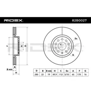 Disque de frein pour AUDI, SEAT, SKODA, SKODA (SVW), VAG, VW, VW (FAW)- 16D615301 L1KD615301C