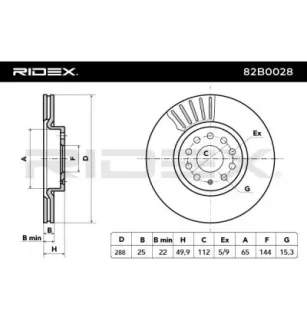 Disque de frein pour SEAT, SKODA, VAG- 1K0615301K, 1K0615301T, 5C0615301A, 5Q0615301H JZW615301J