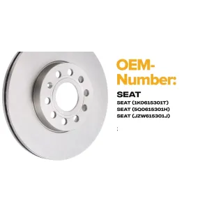 Brake disc for SEAT, SKODA, VAG- 1K0615301K, 1K0615301T, 5C0615301A, 5Q0615301H JZW615301J