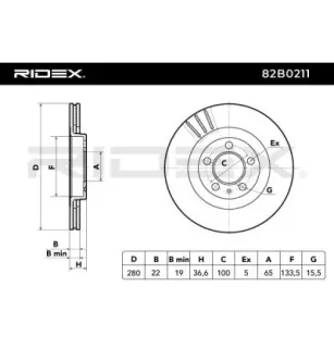 Disque de frein pour AUDI, SEAT, SKODA, VAG, VW- 5Z0615301D JZW615301